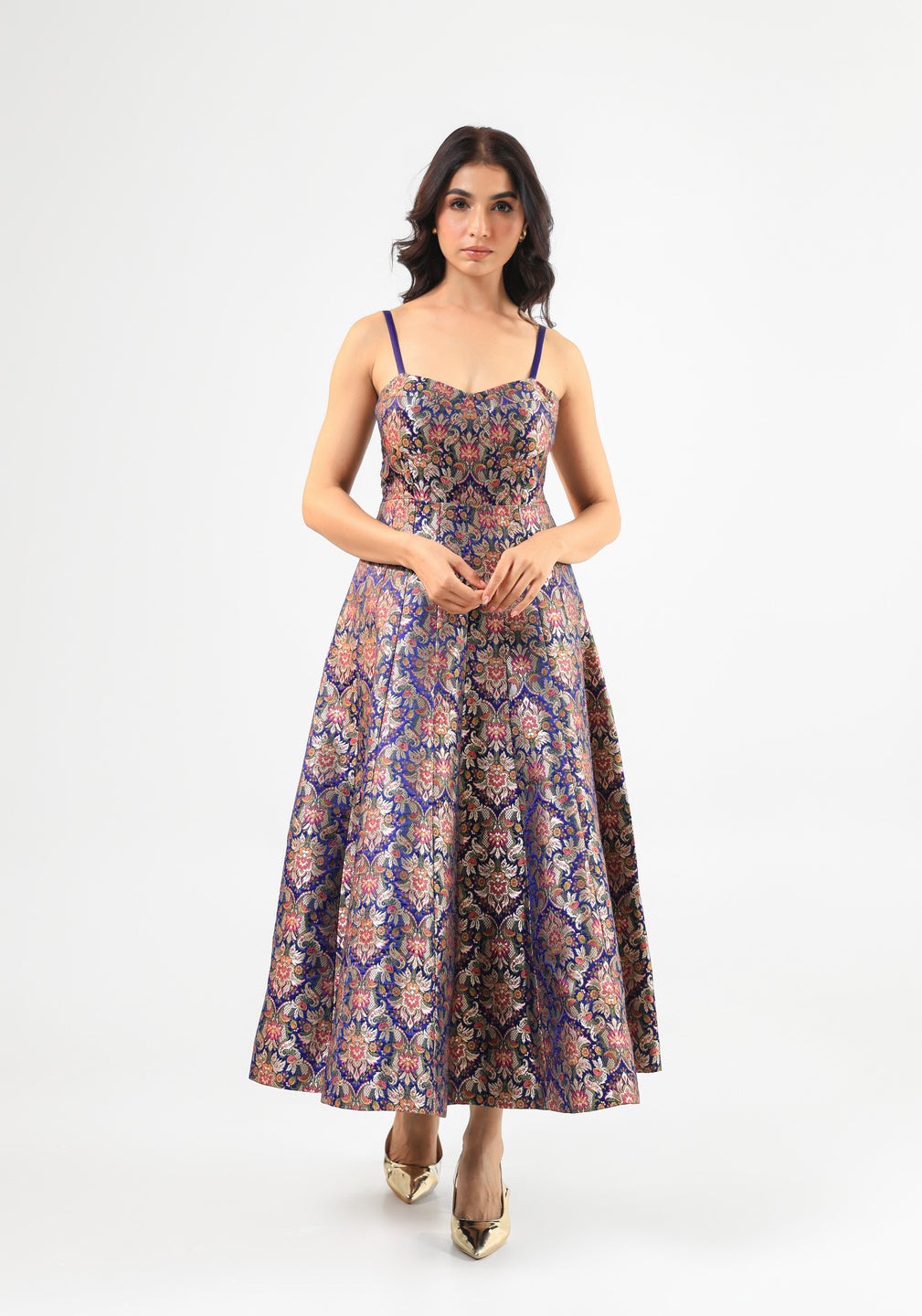 Kheemkhab Brocade Spaghetti Dress
