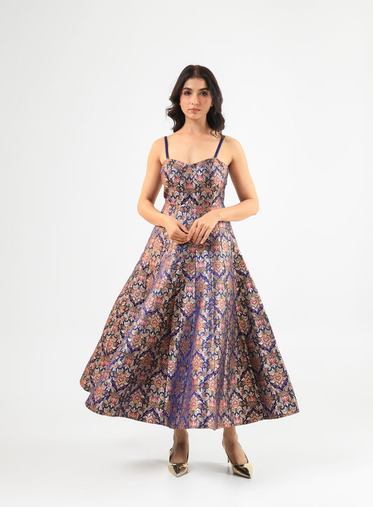 Kheemkhab Brocade Spaghetti Dress