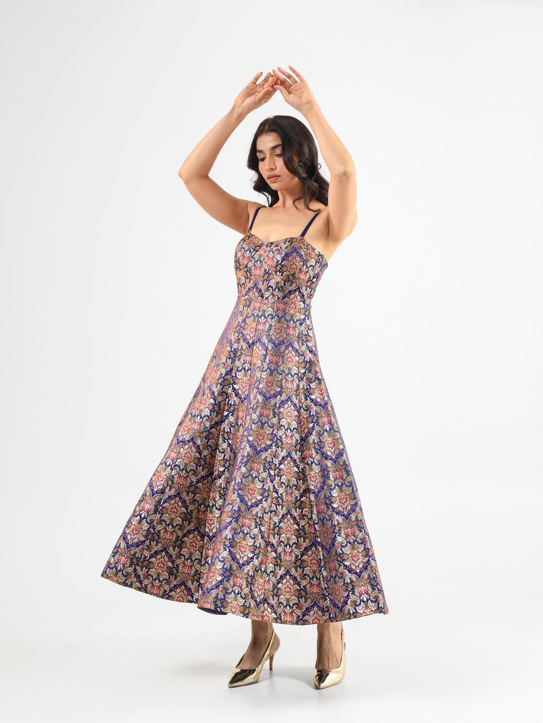 Kheemkhab Brocade Spaghetti Dress