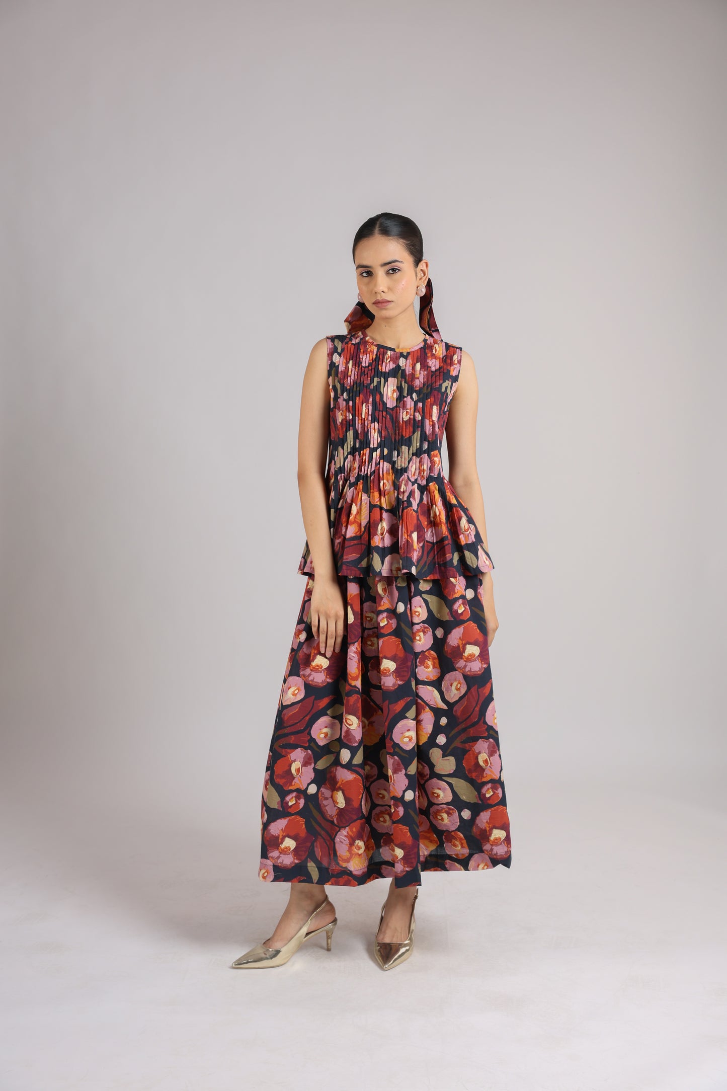 Black Floral Skirt and top