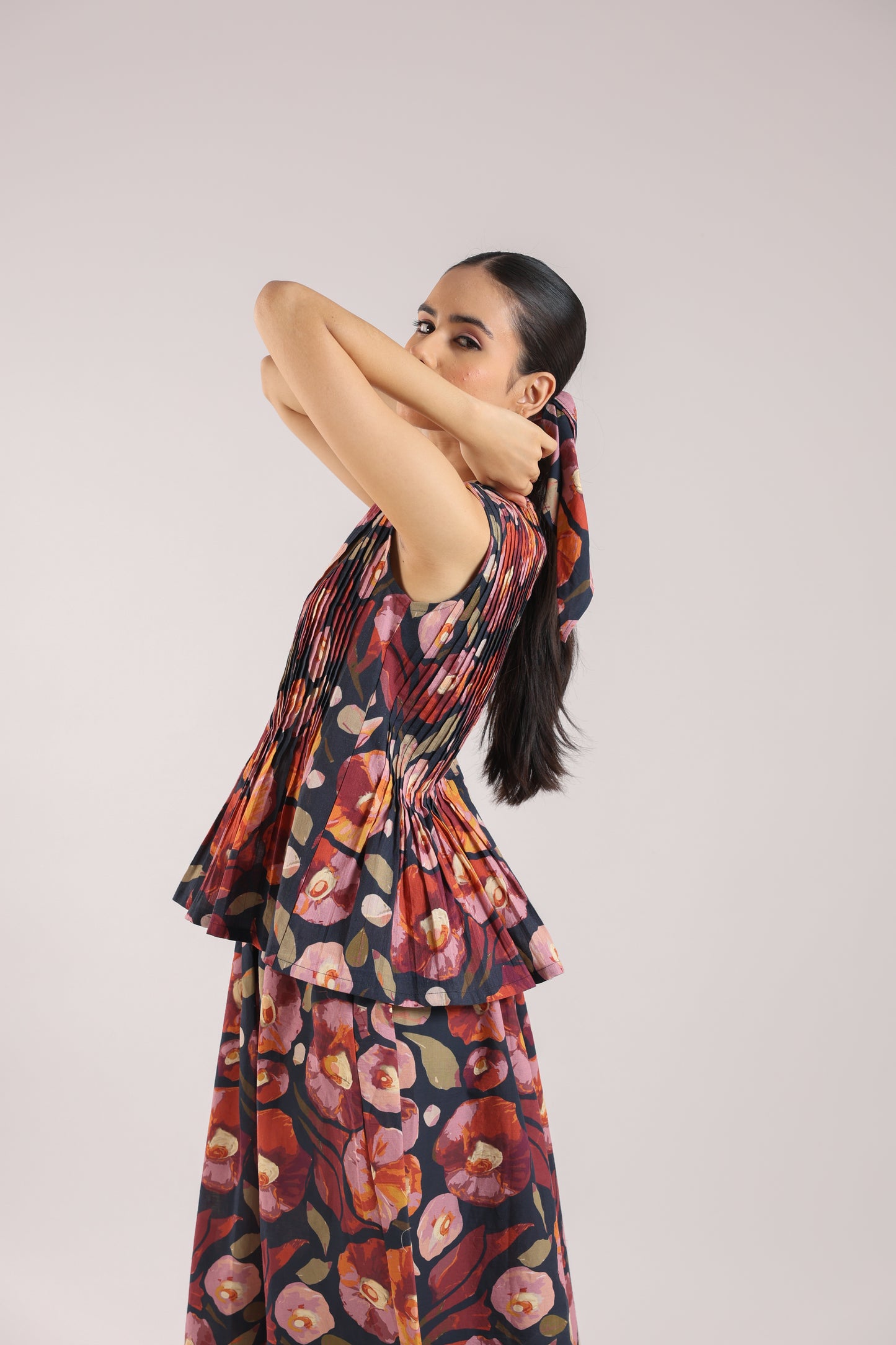 Black Floral Skirt and top