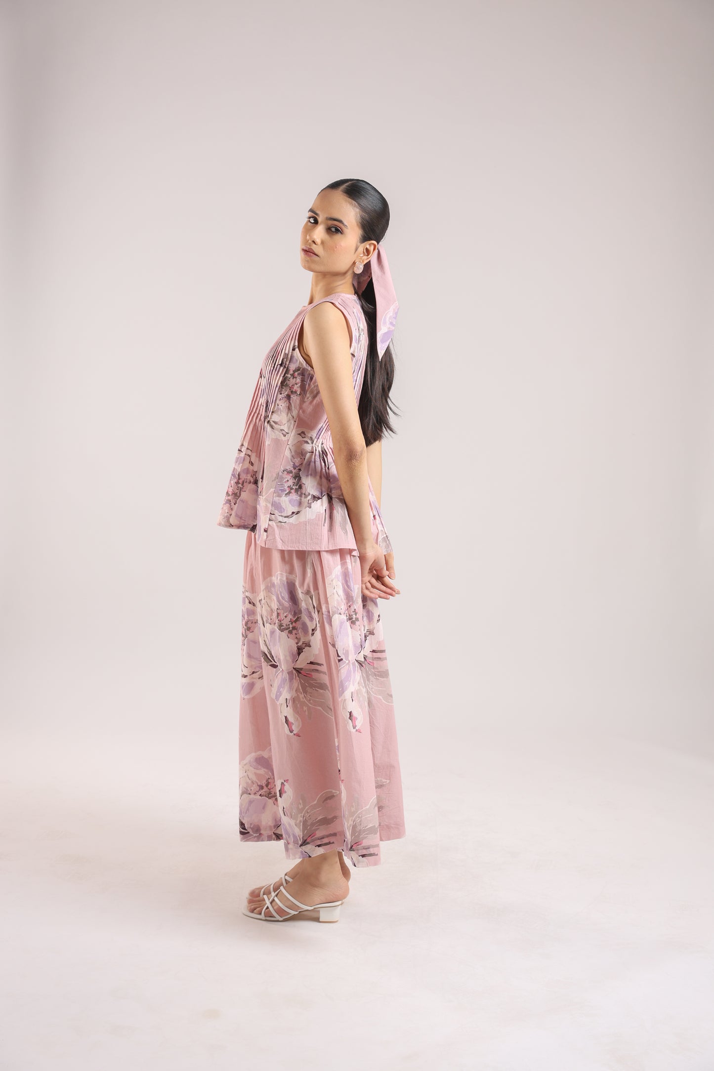 Dusty Rose Floral Top with skirt