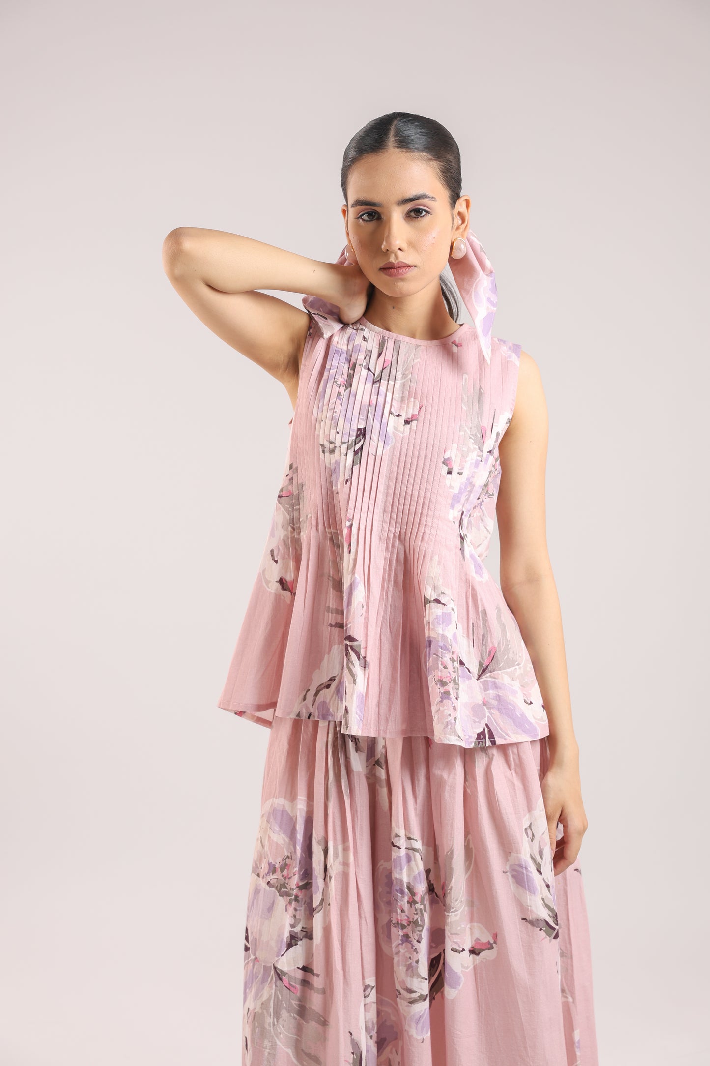 Dusty Rose Floral Top with skirt