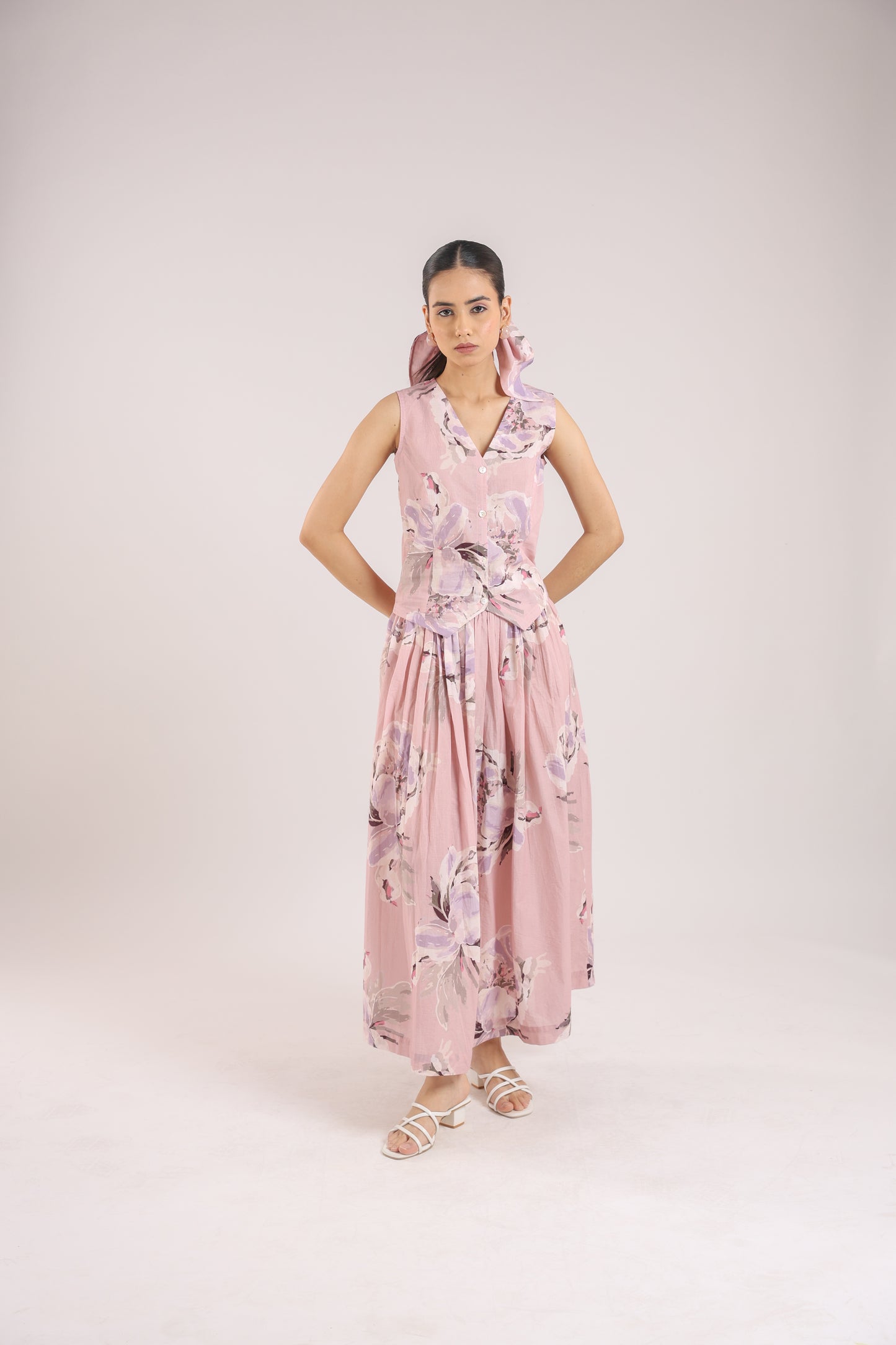 Dusty Rose Waist coat with skirt