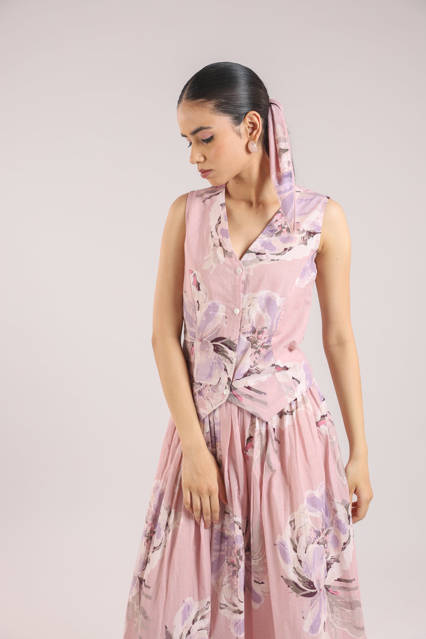 Dusty Rose Waist coat with skirt
