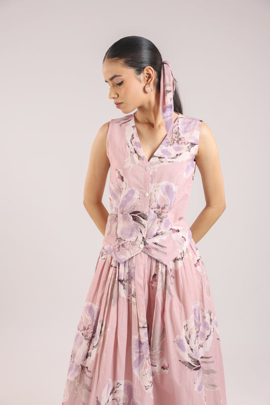 Dusty Rose Waist coat with skirt