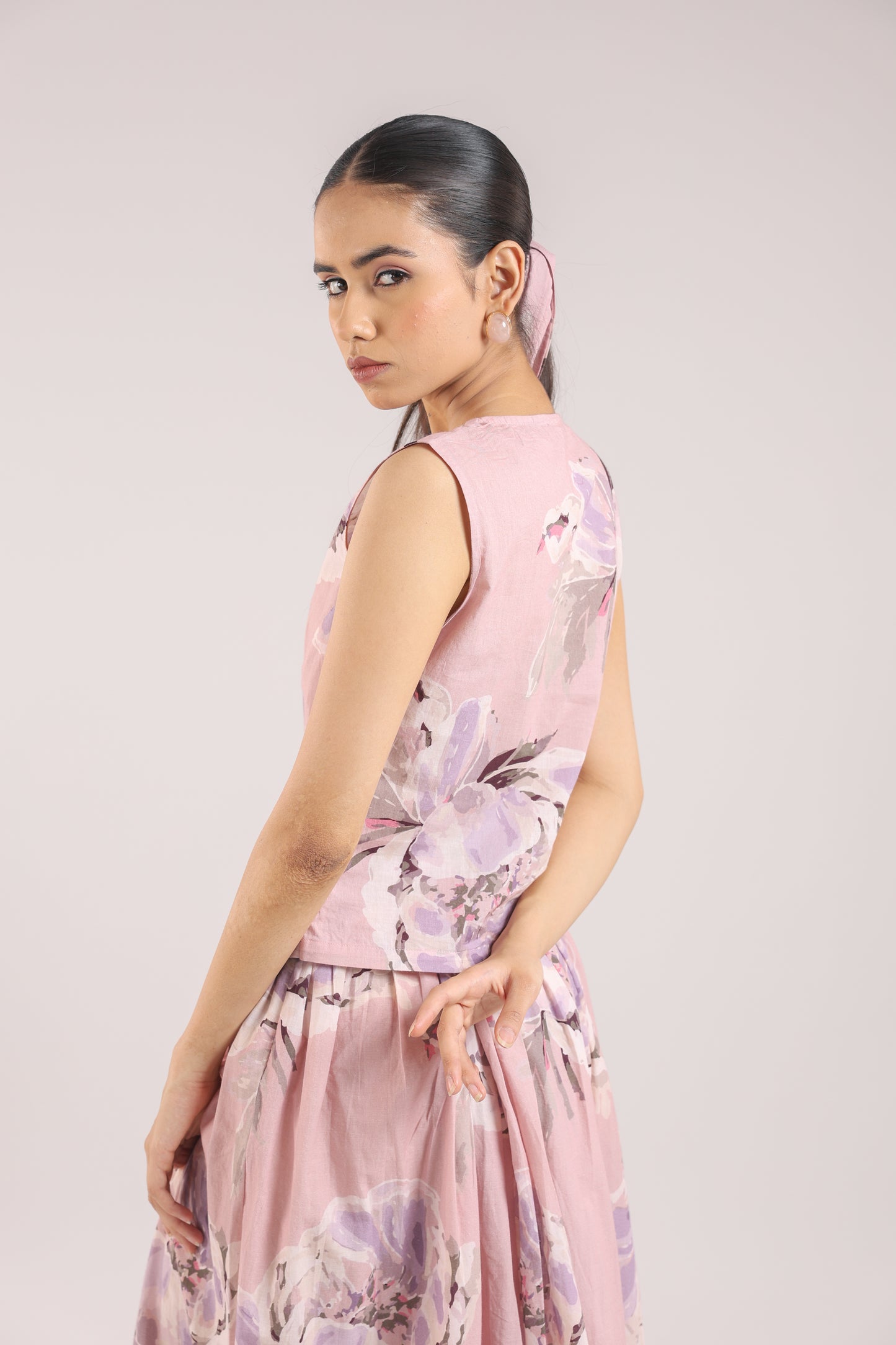 Dusty Rose Waist coat with skirt