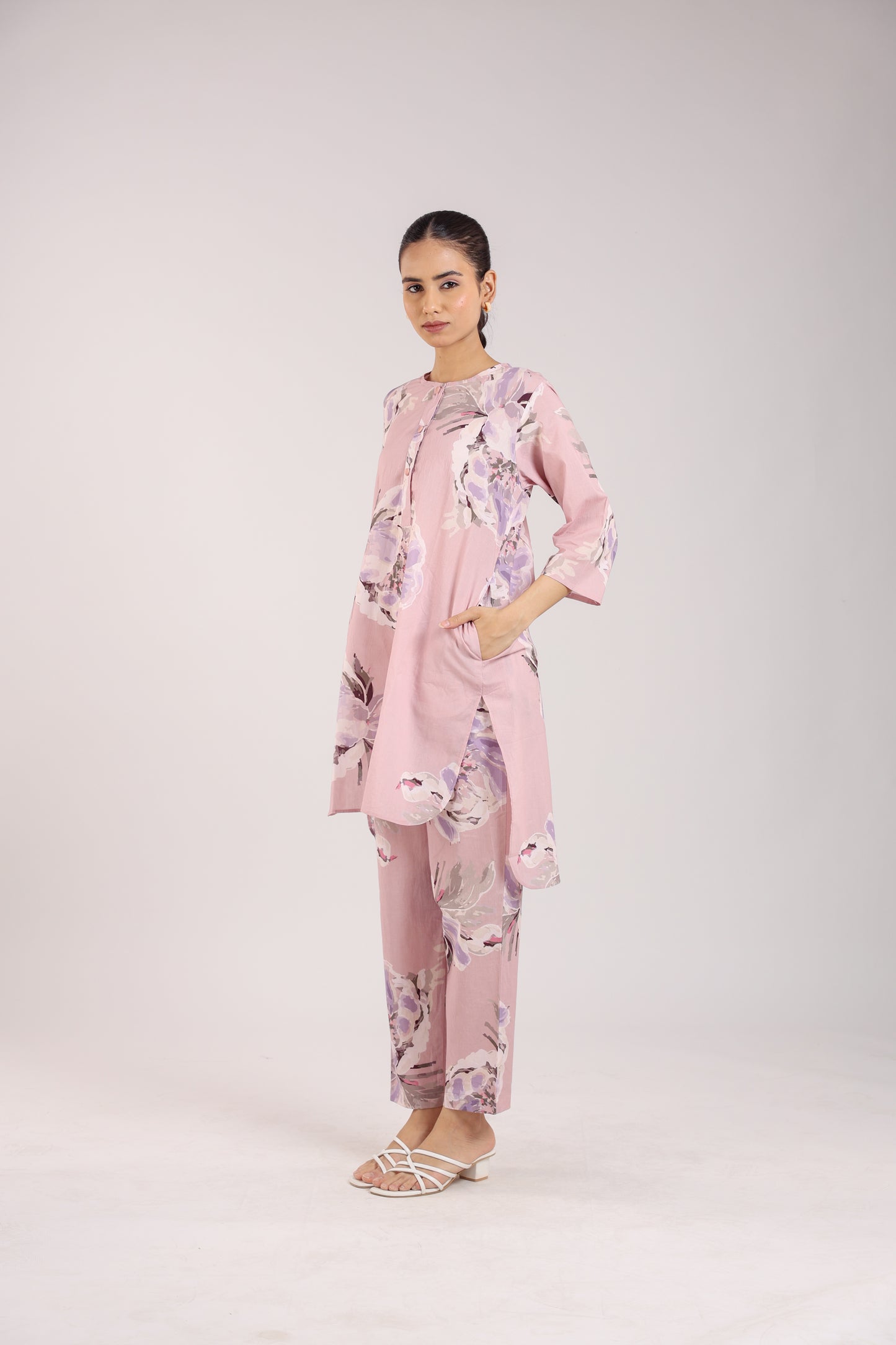 Dusty Rose Cotton Kurta Set