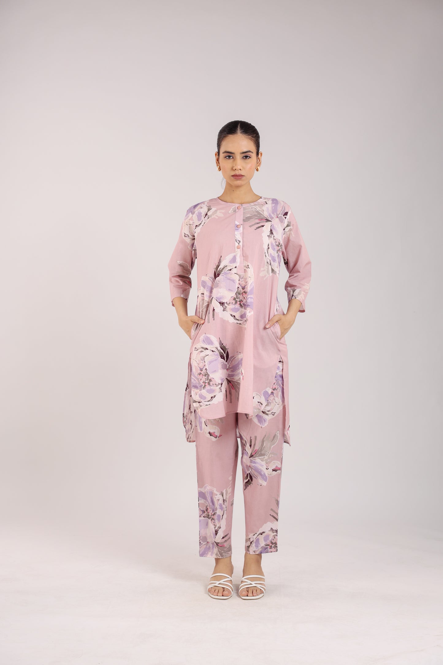 Dusty Rose Cotton Kurta Set