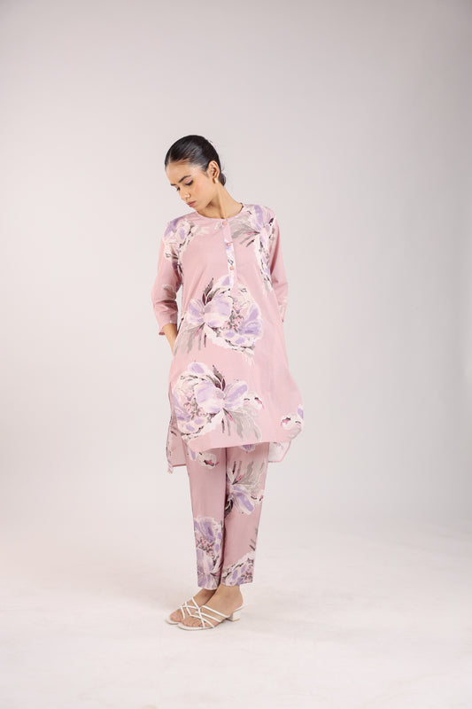 Dusty Rose Cotton Kurta Set