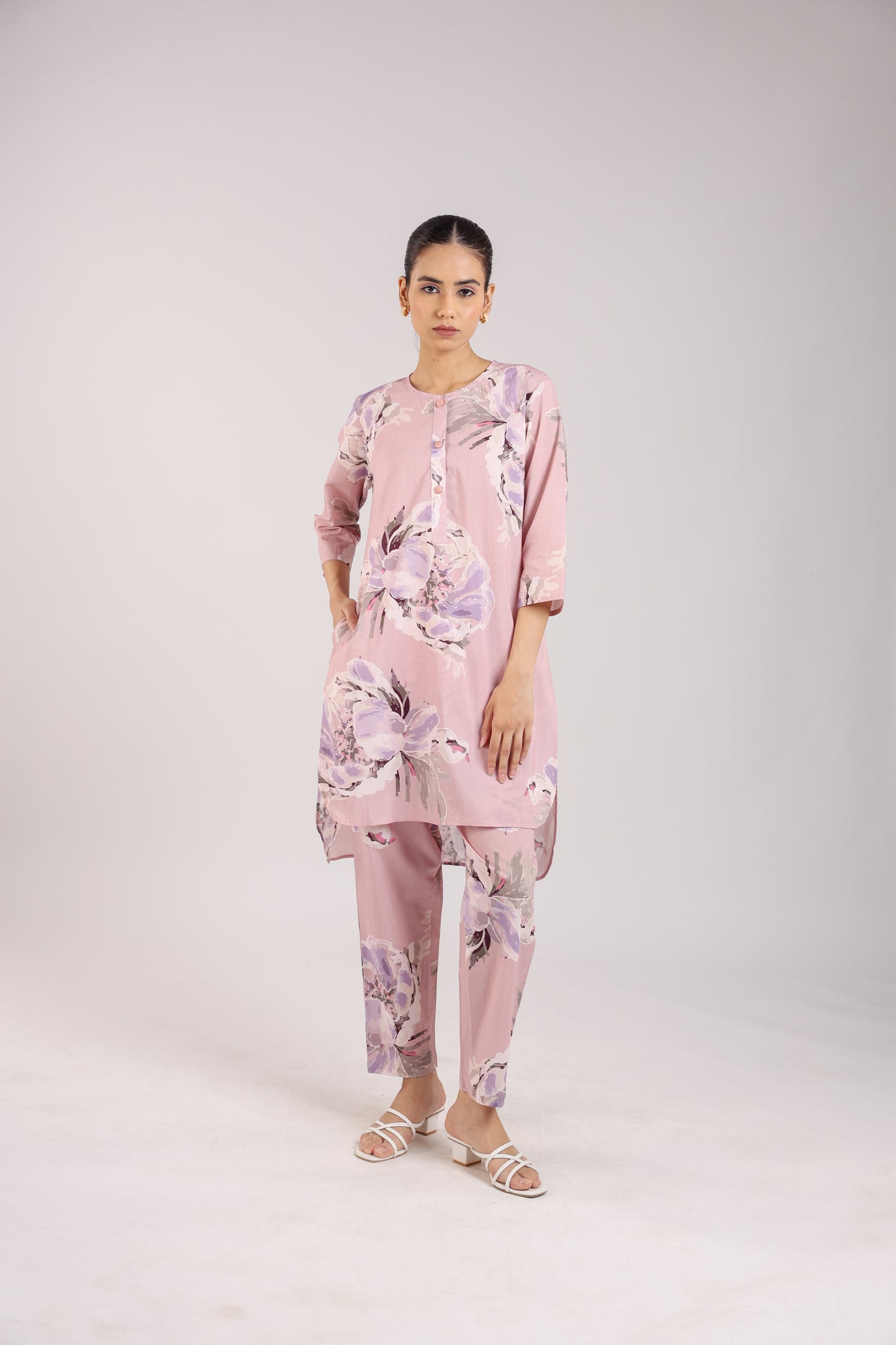 Dusty Rose Cotton Kurta Set