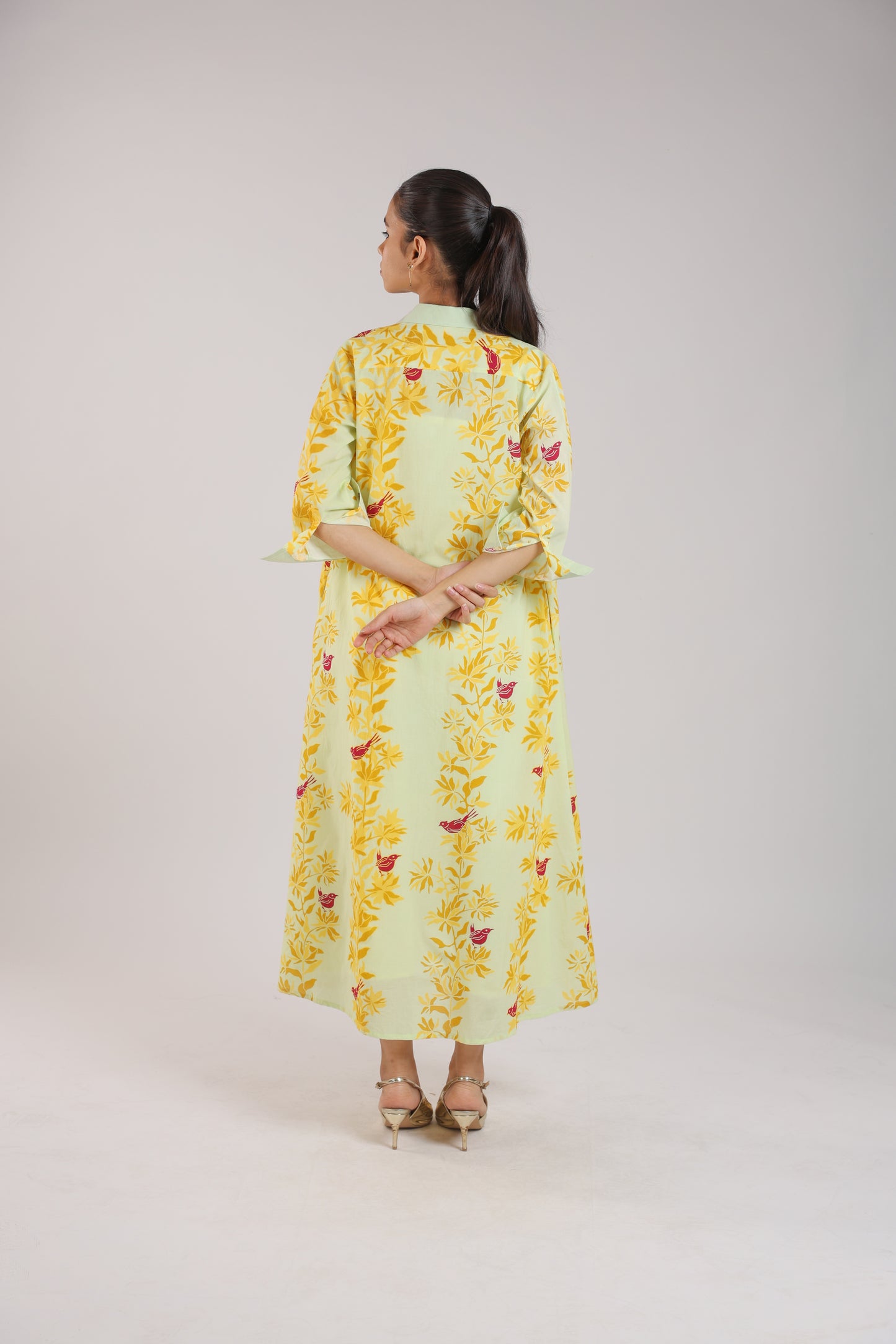 Matcha Green Shirt Dress Paired with a Slip.