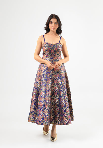 Kheemkhab Brocade Spaghetti Dress