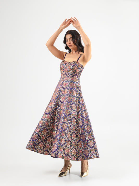 Kheemkhab Brocade Spaghetti Dress