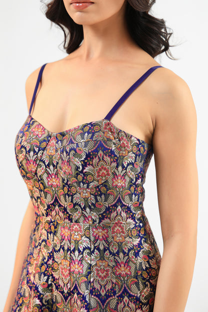 Kheemkhab Brocade Spaghetti Dress