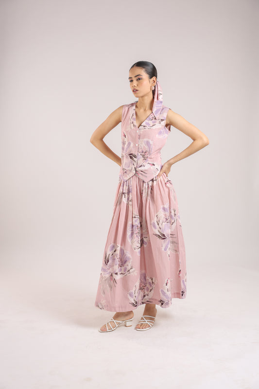 Dusty Rose Waist coat with skirt