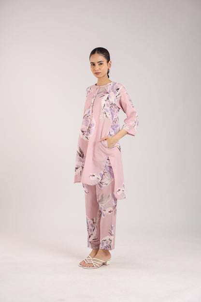 Dusty Rose Cotton Kurta Set