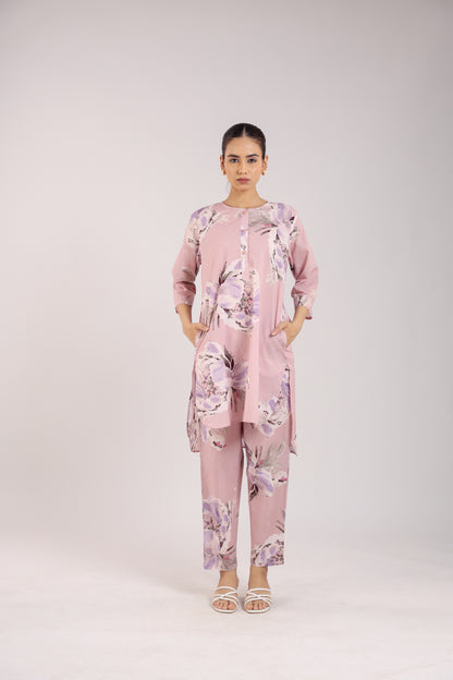 Dusty Rose Cotton Kurta Set