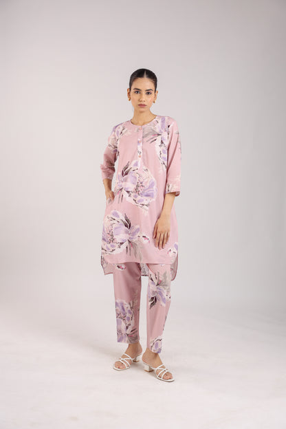 Dusty Rose Cotton Kurta Set